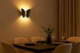 6W Black LED Butterfly Wall Light – IP65 Waterproof Up & Down Outdoor Indoor Fixture – Warm White (3000K)